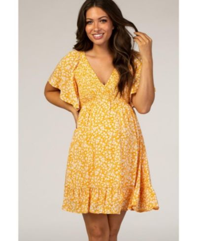 Женское платье Pinkblush Yellow Floral Smocked Ruffle