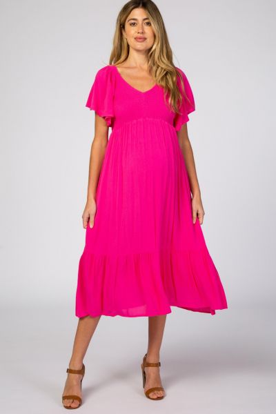 Pinkblush Женское платье Fuchsia Smocked Ruffle
