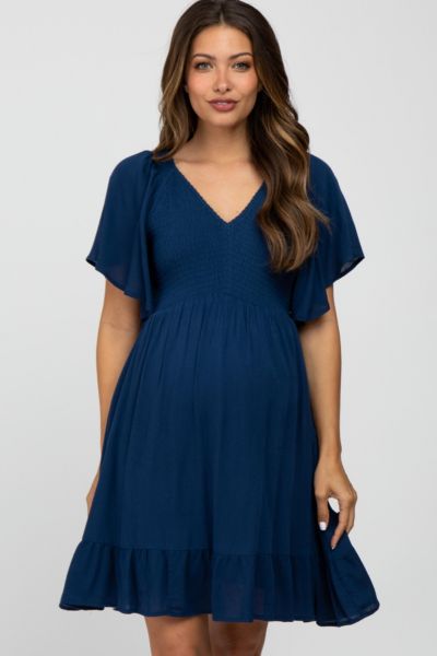 Pinkblush Женский Lavender Smocked Front Ruffle Hem Dress