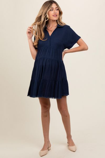 Женское миди-платье Pinkblush Navy Tiered Linen