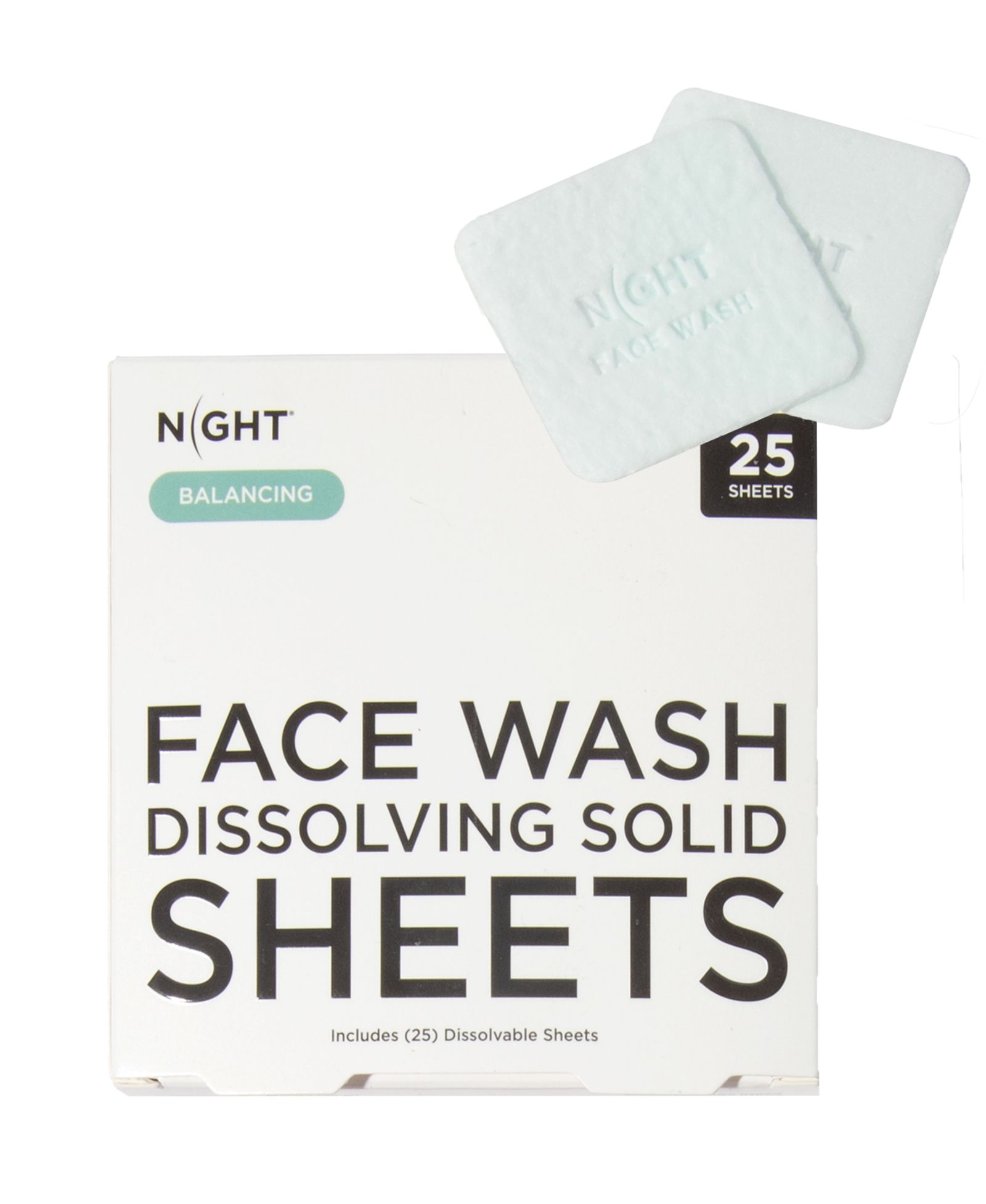 NIGHT Foaming Face Wash, Korean Skincare Cleanser, Cica + Centella, 25 -Count