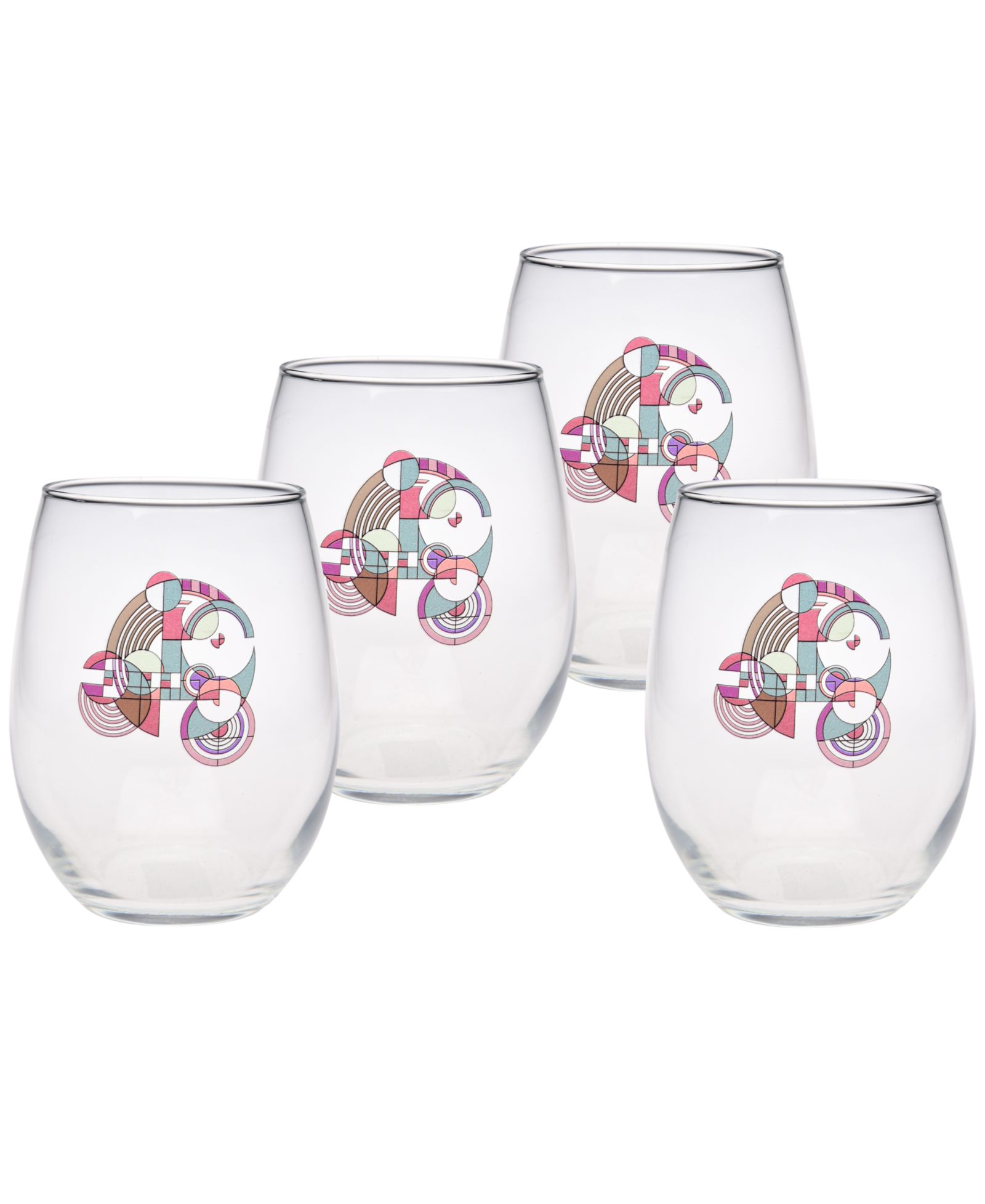 Набор бокалов Frank Lloyd Wright Hoffman Rug Stemless Wine Glasses, Set of 4