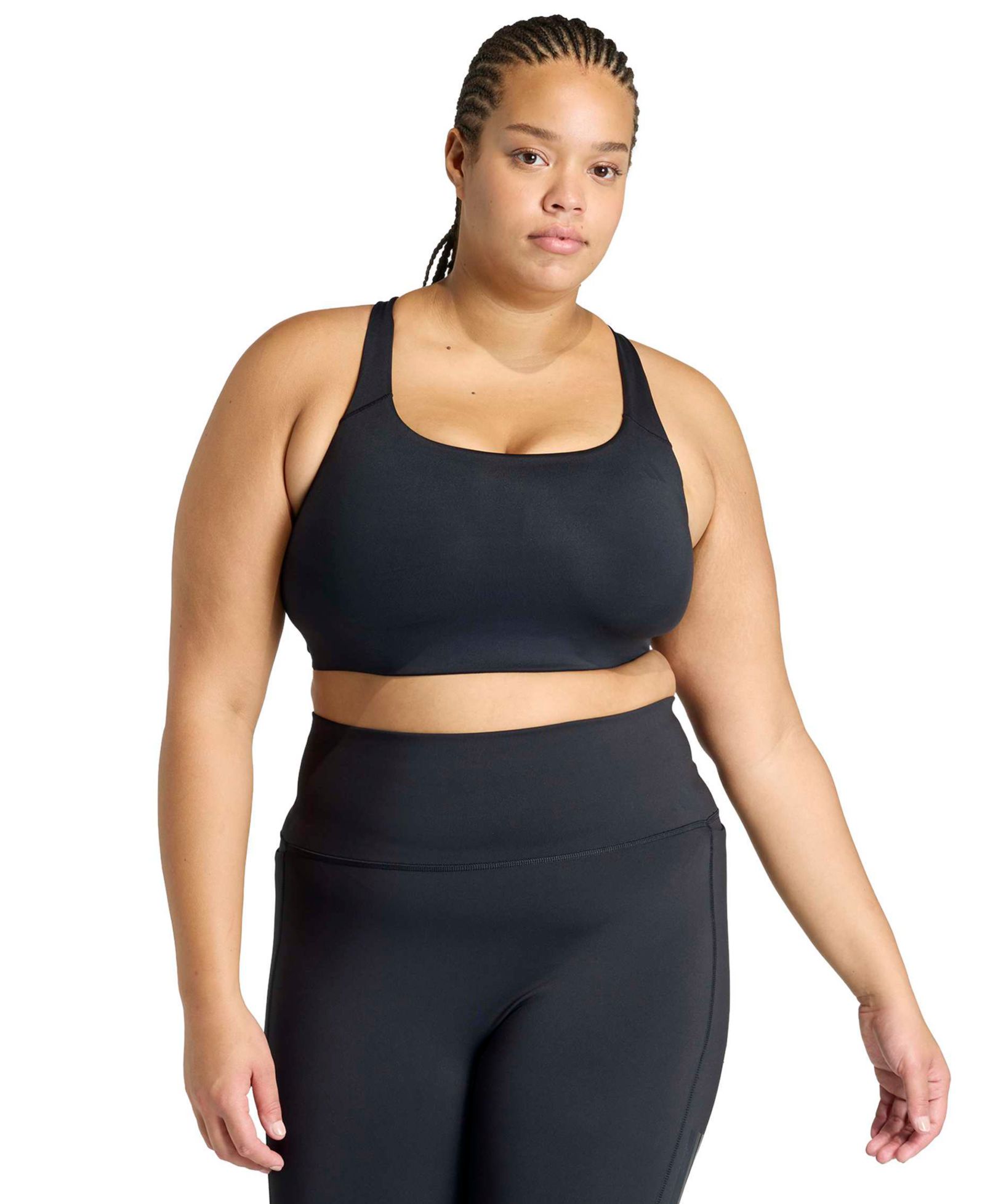 adidas Plus-Size Optime Workout 3-Stripes Sports Bra