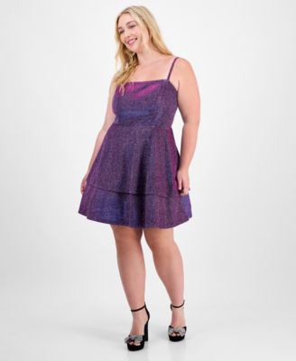 Женское платье Plus Size Fit & Flare с блестками от City Studios