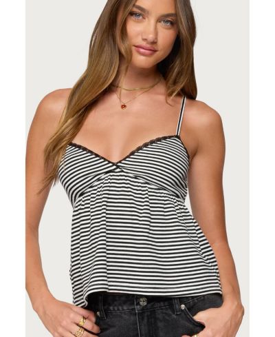 Edikted Women's Orietta Striped Babydoll Top
