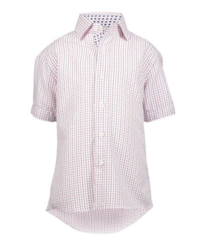 Рубашка Elie Balleh Little Boys Red Short Sleeve Navy Tattersal Slim Fit