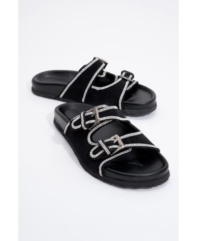 Женские сандалии Forever & Always Shoes Allen Rhinestone Leather Slide