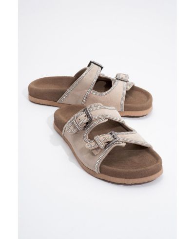Женские сандалии Forever & Always Shoes Allen Rhinestone Leather Slide