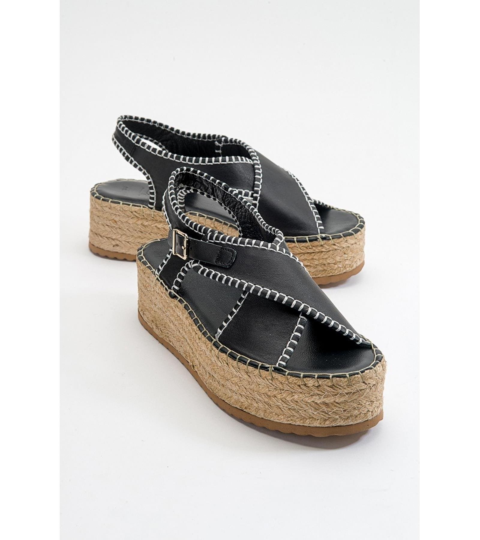 Forever & Always Shoes Bellezza Leather Platform Sandals