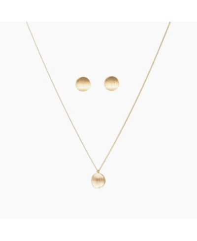 Sterling Silver 18k Gold Plated Madeleine Necklace & Earring Set Dainty