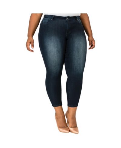 Poetic Justice Women's Curvy-Fit Cropped Skinny Jeans