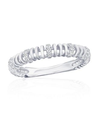 Simona Кольцо Sterling Silver, 3.5mm Wire Design CZ