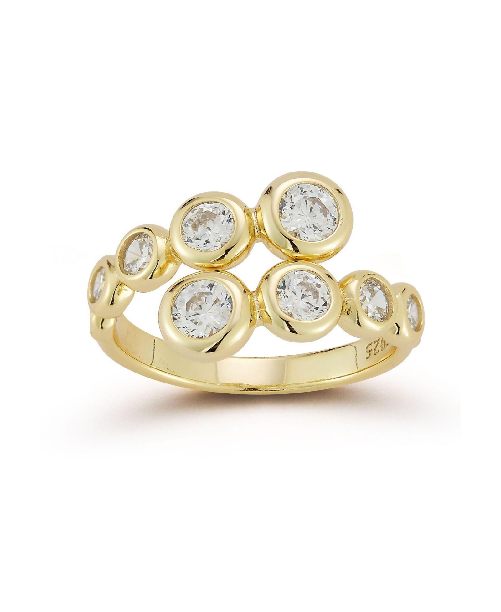 Rachel Zoe Plated Sterling Graduated Bypass Ring
