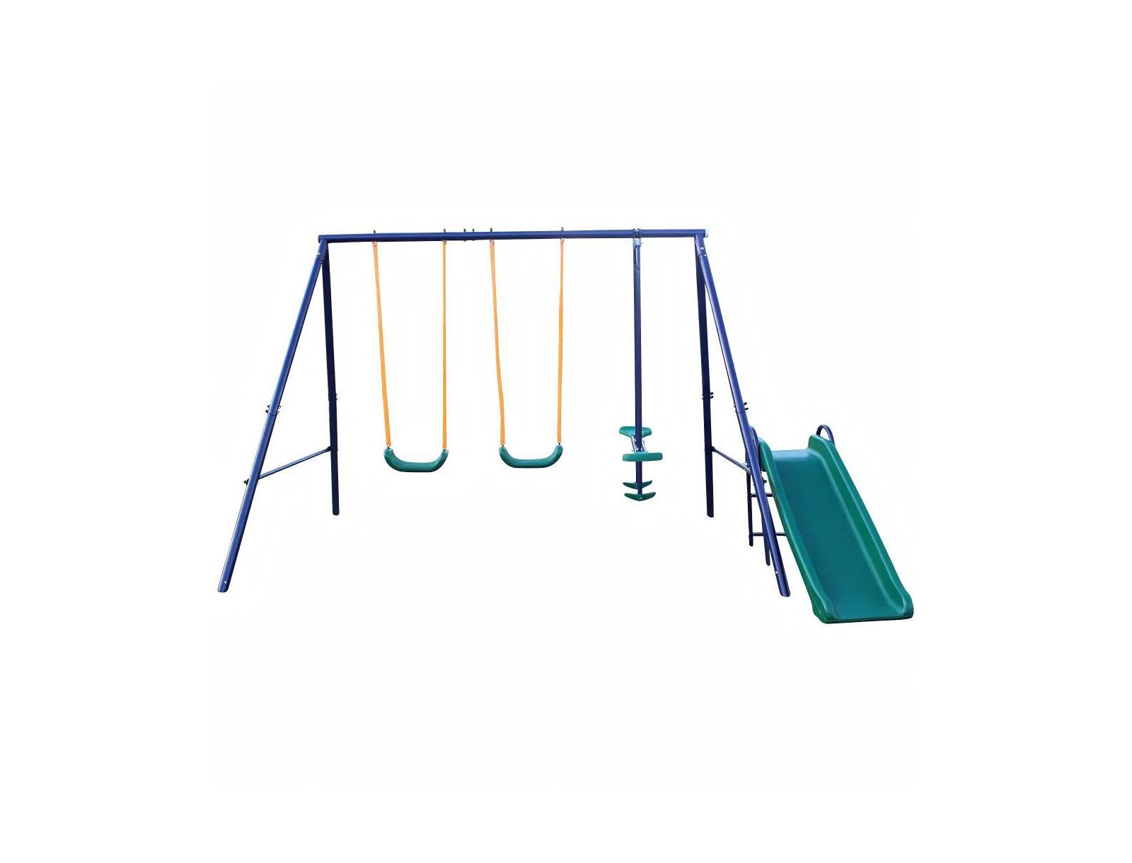 Flynama A-Frame Metal Swing Set with Slide, For 2 Children, Ages 3-8