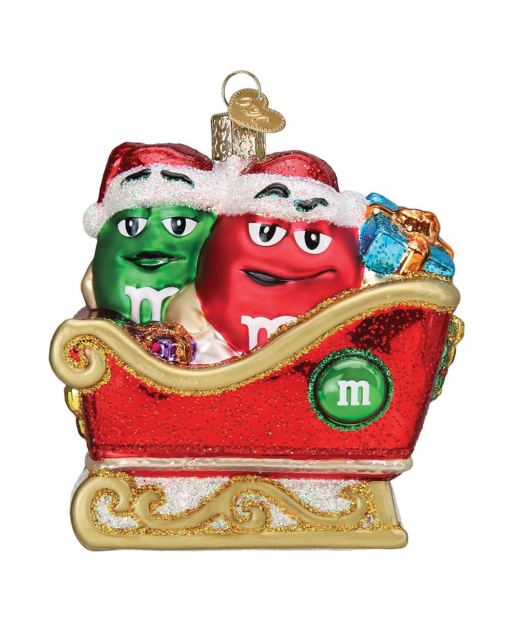 Old World Christmas Украшение Mars Wrigley Candies M&M's в санях 4"