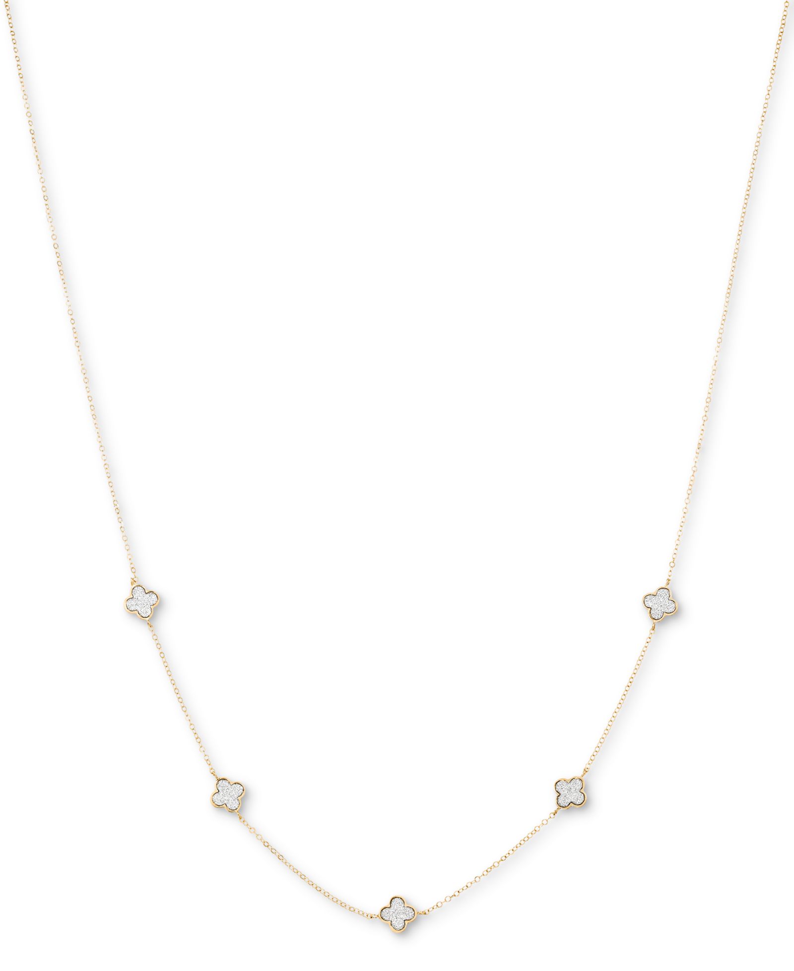 Macy's Ожерелье с блестящим клевером, 18" в 10k золоте