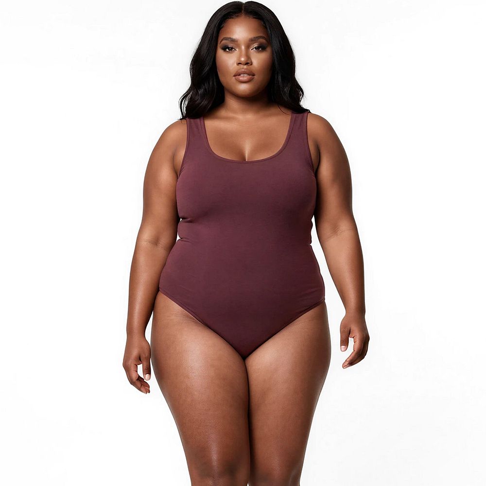 Calypsa Plus Size Mila One-Piece Swimsuit With Built-In Bra and Tummy Control