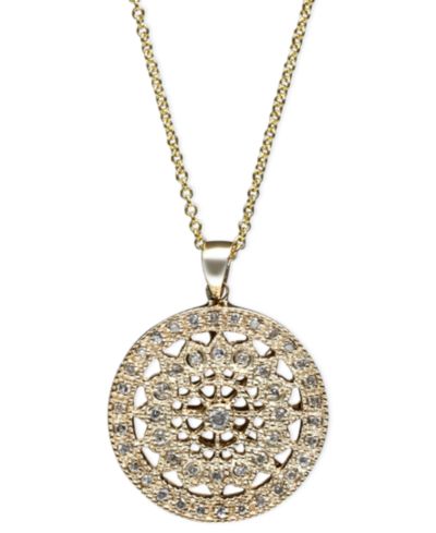EFFY® Diamond Disc Pendant Necklace (1/4 ct. t.w.) in 14k White, Rose, or Yellow Gold