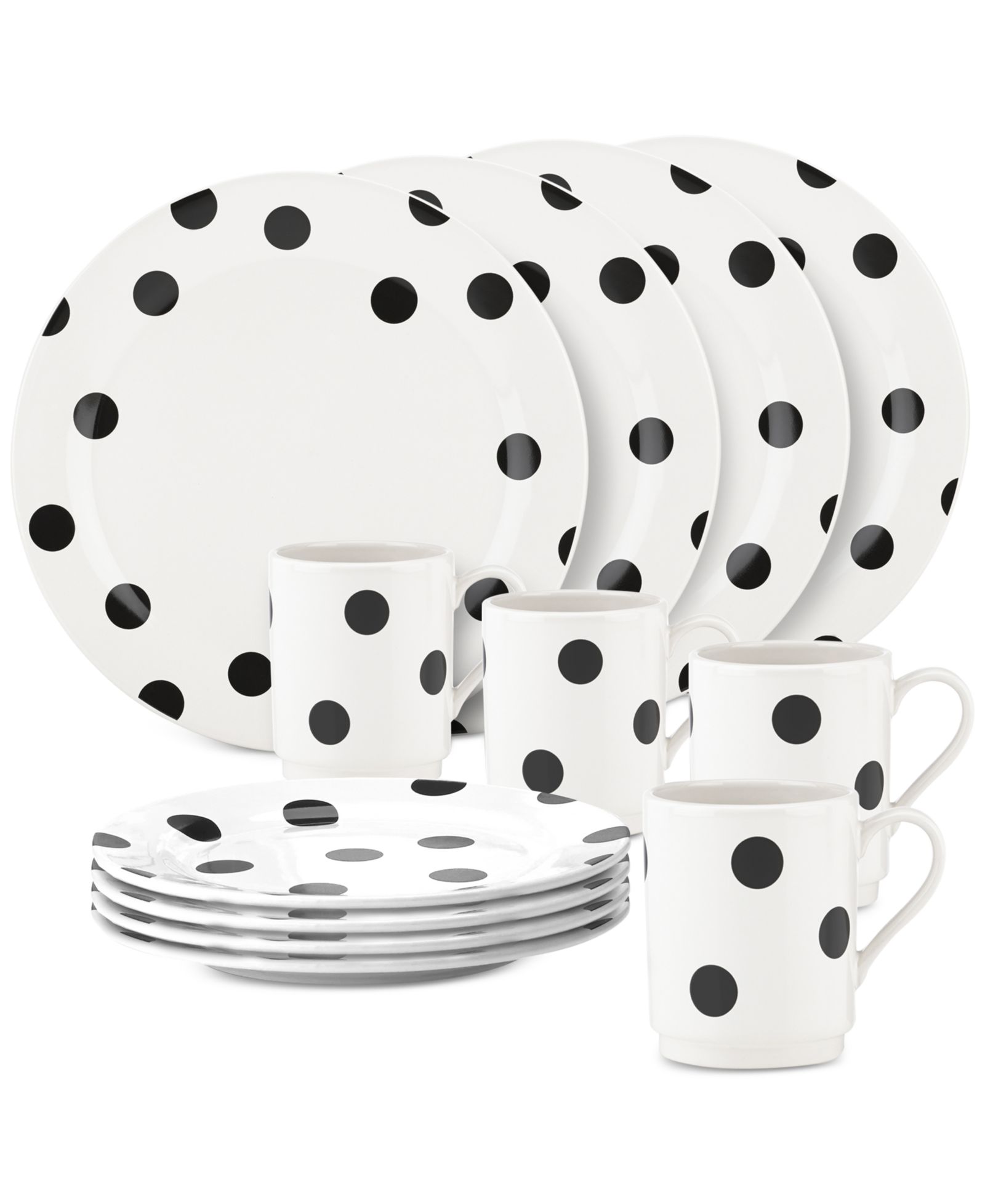 Набор посуды kate spade new york Deco Dot, 12 предметов, на 4 персоны
