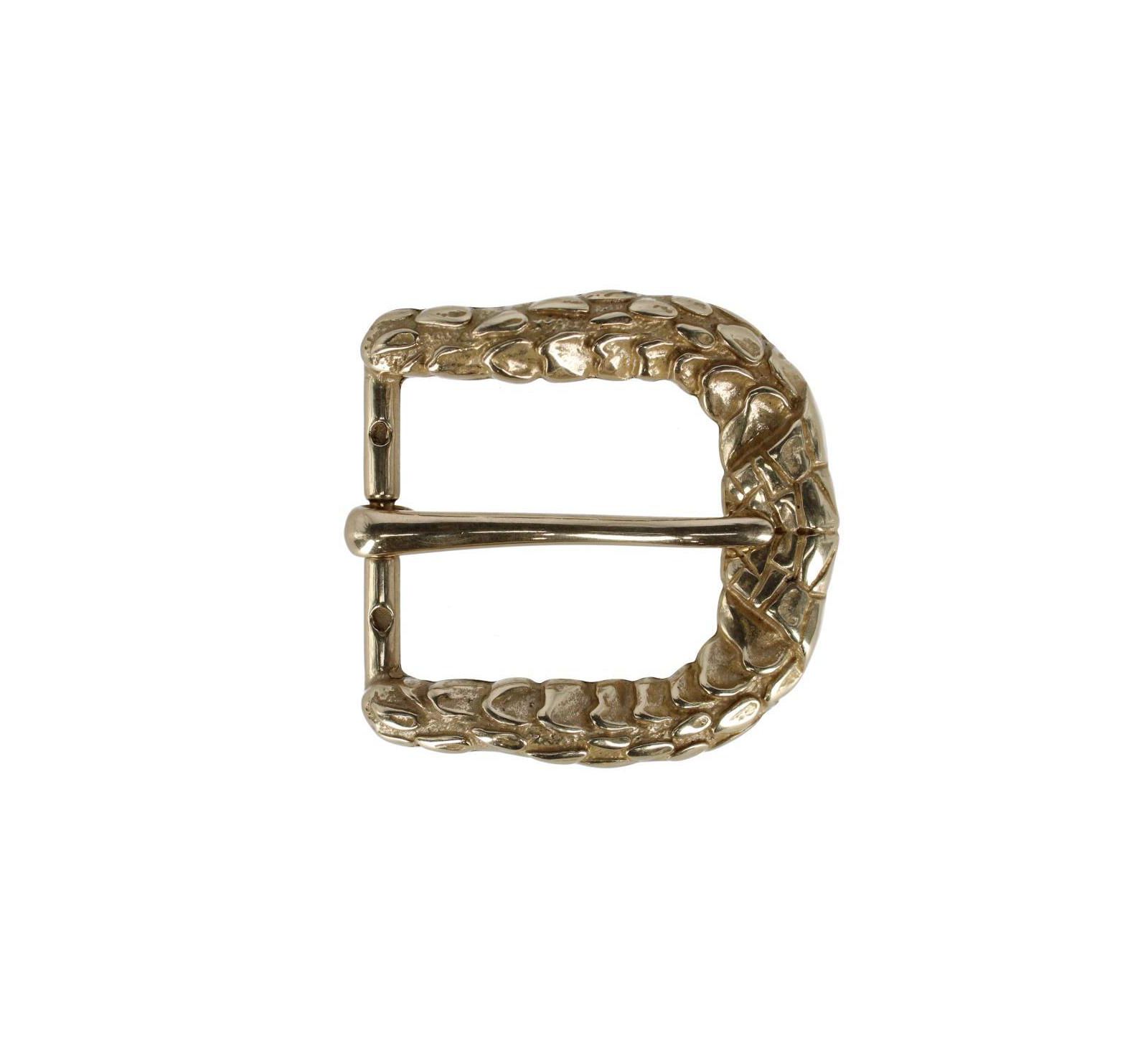 TRAFALGAR Men's 35mm Opulent Scaled Italian Solid Brass Harness Belt Buckle