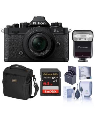 Nikon Z fc DX-Format Mirrorless Camera with NIKKOR Z DX 16-50mm f/3.5-6.3 VR Lens, Blkwith Zoom-Mini TTL, Candisk PRO 64GB, Alpine 140