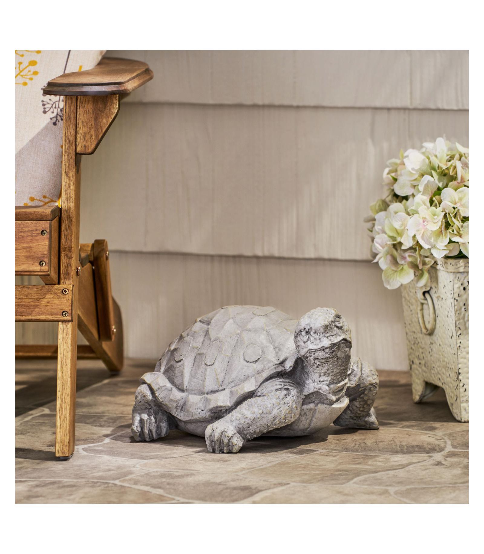 Charming Turtle Garden Statue - Concrete, Weather-Resistant