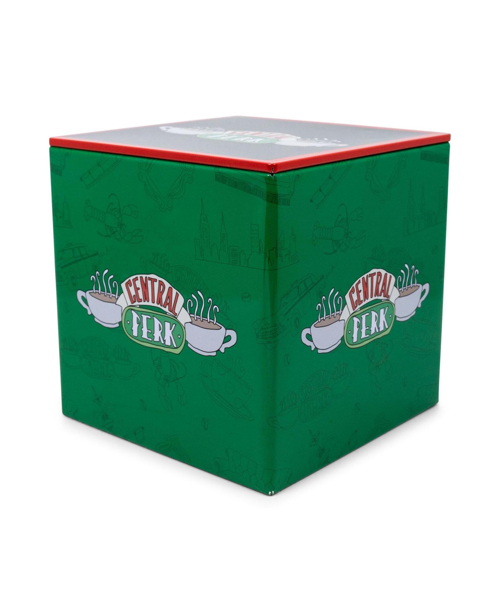 Ukonic Friends Central Perk Tin Storage Box Cube Organizer with Lid | 4 Inches