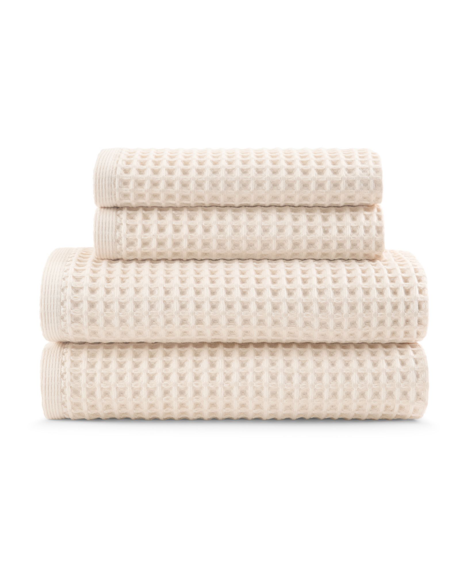DKNY Pure Yarn Dyed Waffle Unbleached Cotton Bath Towel Set