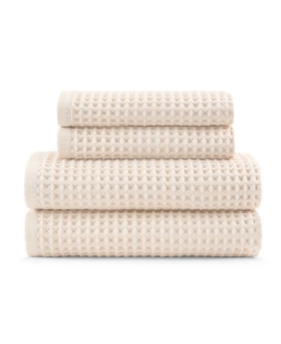DKNY Pure Yarn Dyed Waffle Unbleached Cotton Bath Towel Set