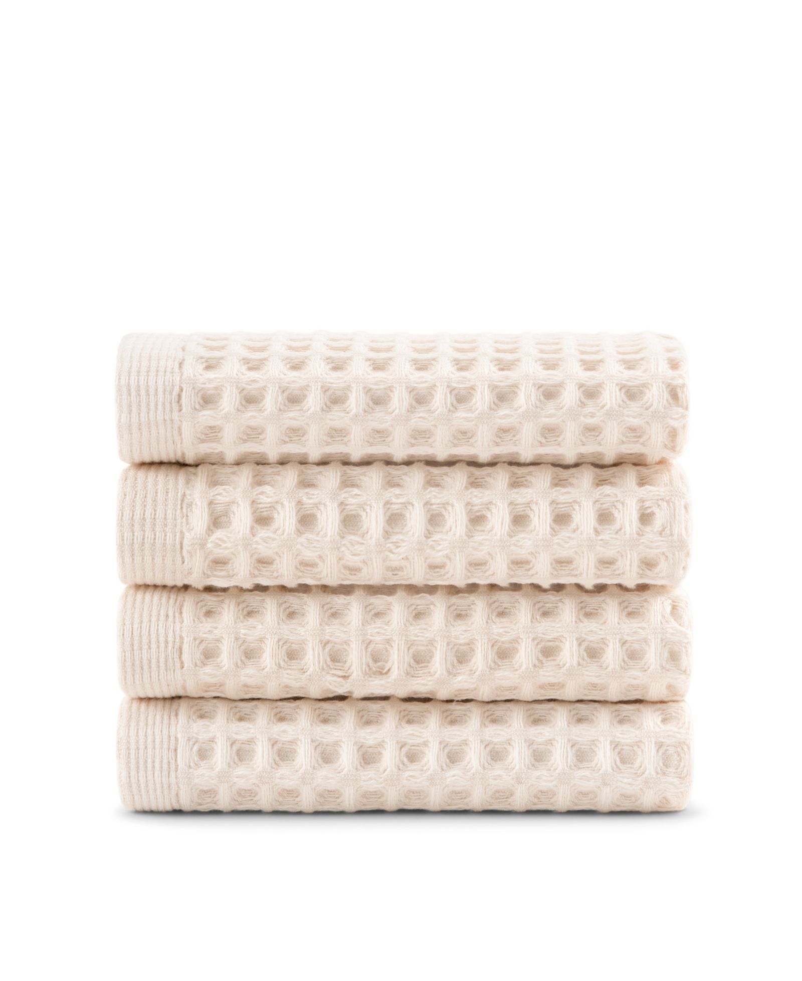 DKNY Pure Yarn Dyed Waffle Unbleached Cotton Washcloth Set, 13" x 13"