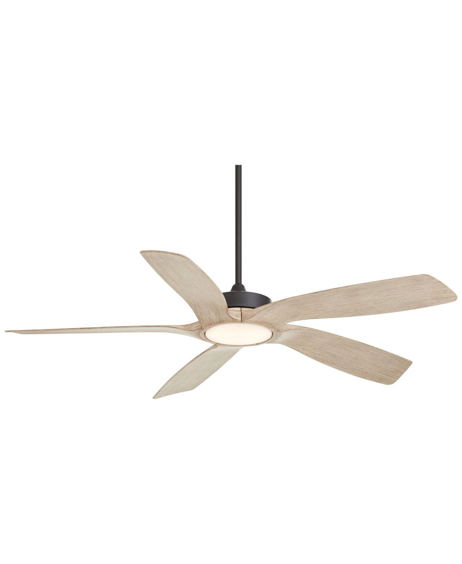 Потолочный вентилятор Casa Vieja 56" Mach 5 Indoor Outdoor LED Light Remote Control Matte Black Finish Distressed White Oak Blades Damp Rated