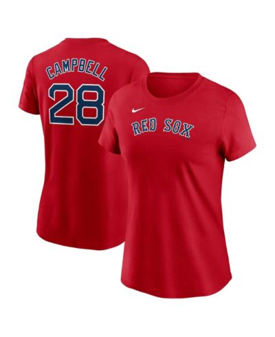 Nike Женская футболка Kristian Campbell Red Boston Red Sox Fuse, с именем и номером