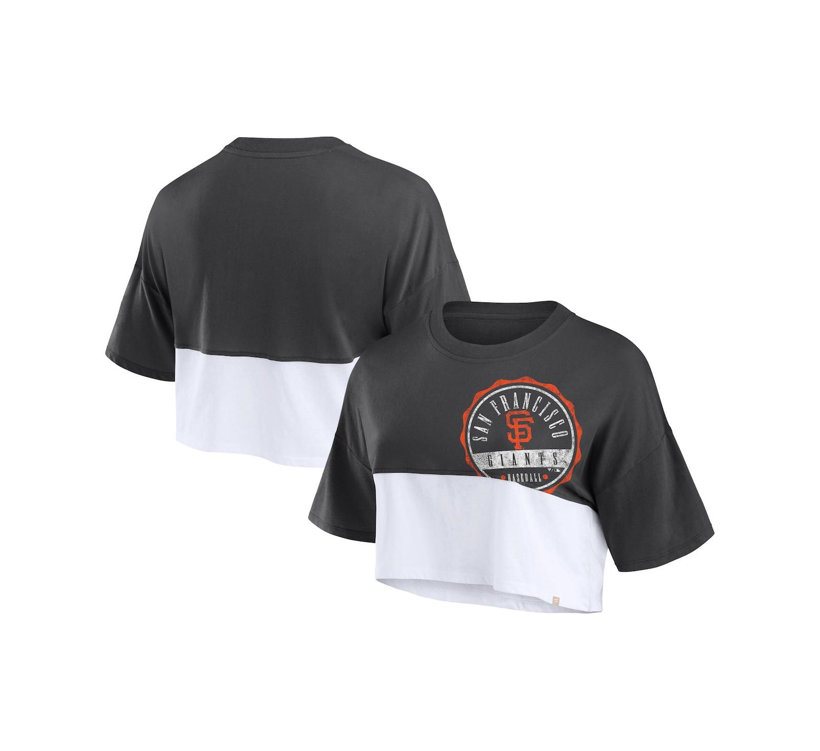 Fanatics Женская укороченная футболка San Francisco Giants Heather Black/White