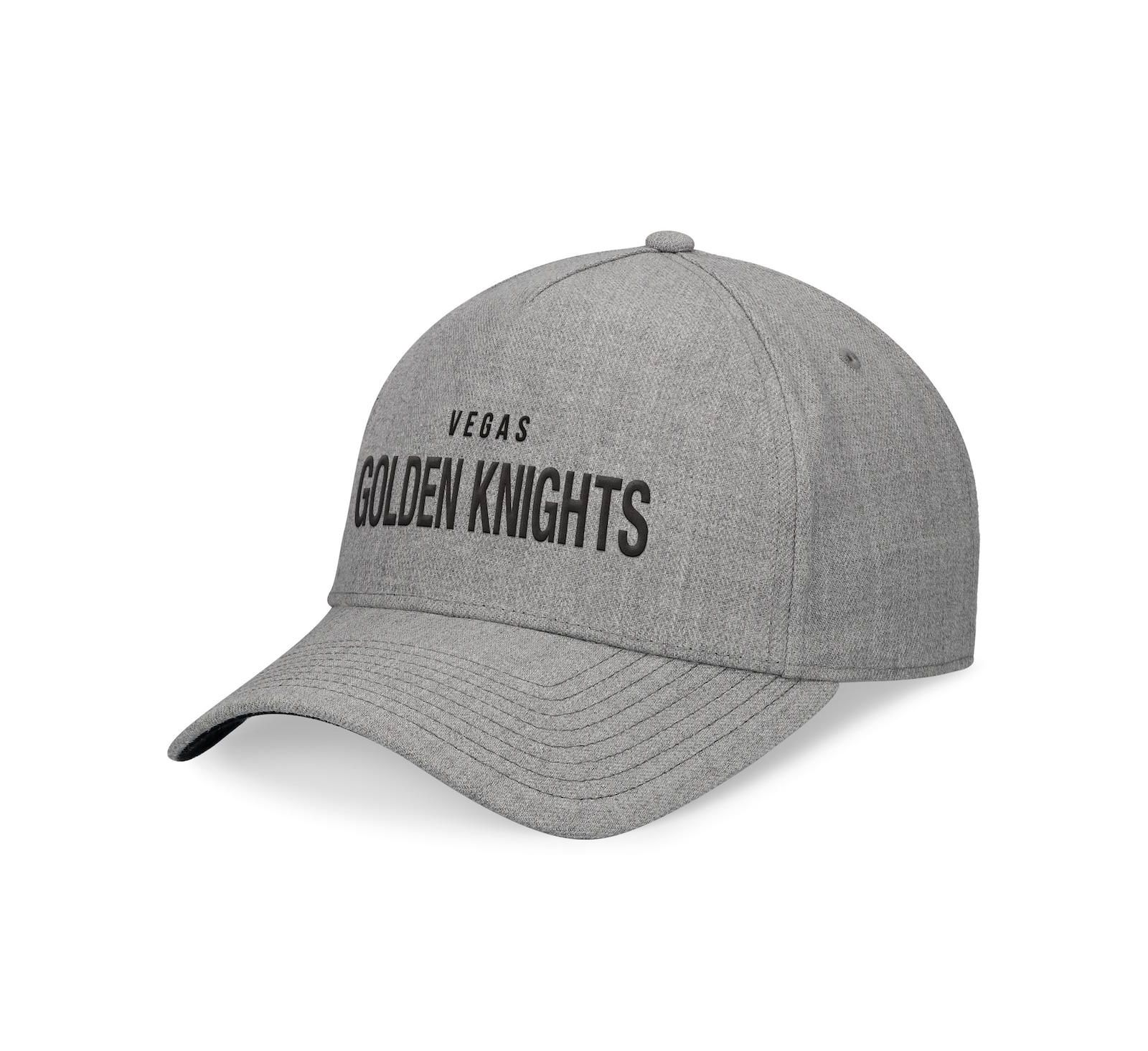 Мужская кепка Fanatics Heather Gray Vegas Golden Knights Elements A-Frame Leather Strap Back