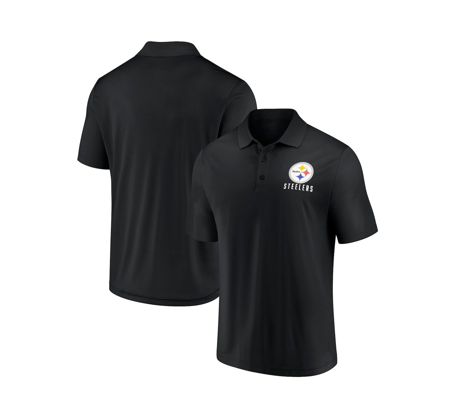 Fanatics Men's Black Pittsburgh Steelers Lockup Polo Shirt