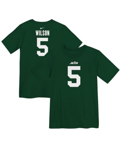 Nike T-shirt Garrett Wilson Green New York Jets Player Name & Number для мальчиков и девочек
