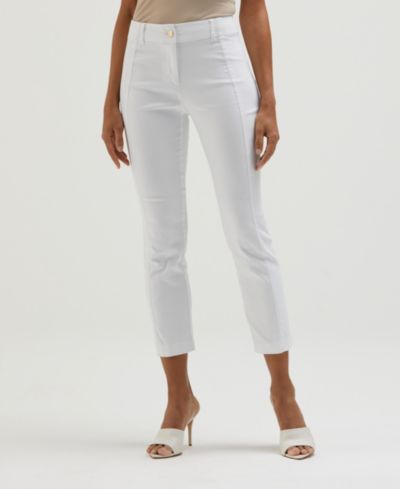 Rafaella Petite Satin Luxe Straight Leg Crop Pull On Pants