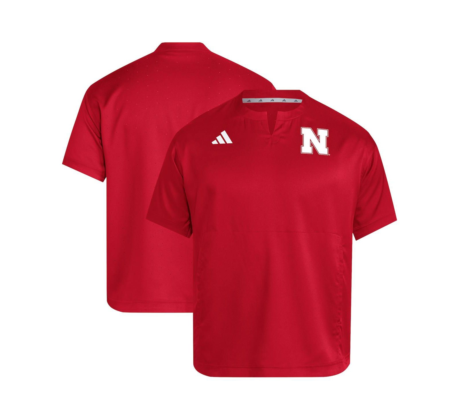 Мужской джемпер adidas Nebraska Huskers Dugout Coaches Adizero Notch Neck