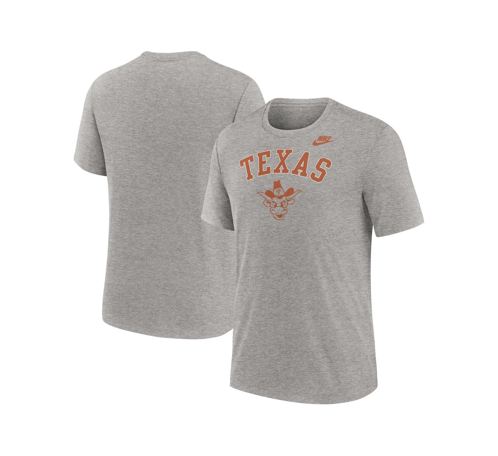 Nike Men's Heather Gray Texas Longhorns Legacy Arch Tri-Blend T-Shirt