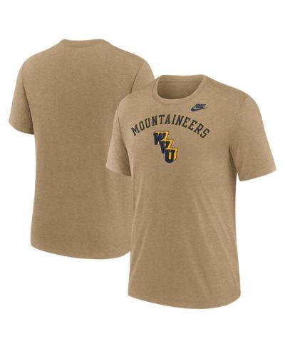Nike Men's Heather Light Brown West Virginia Mountaineers Legacy Arch Tri-Blend T-Shirt