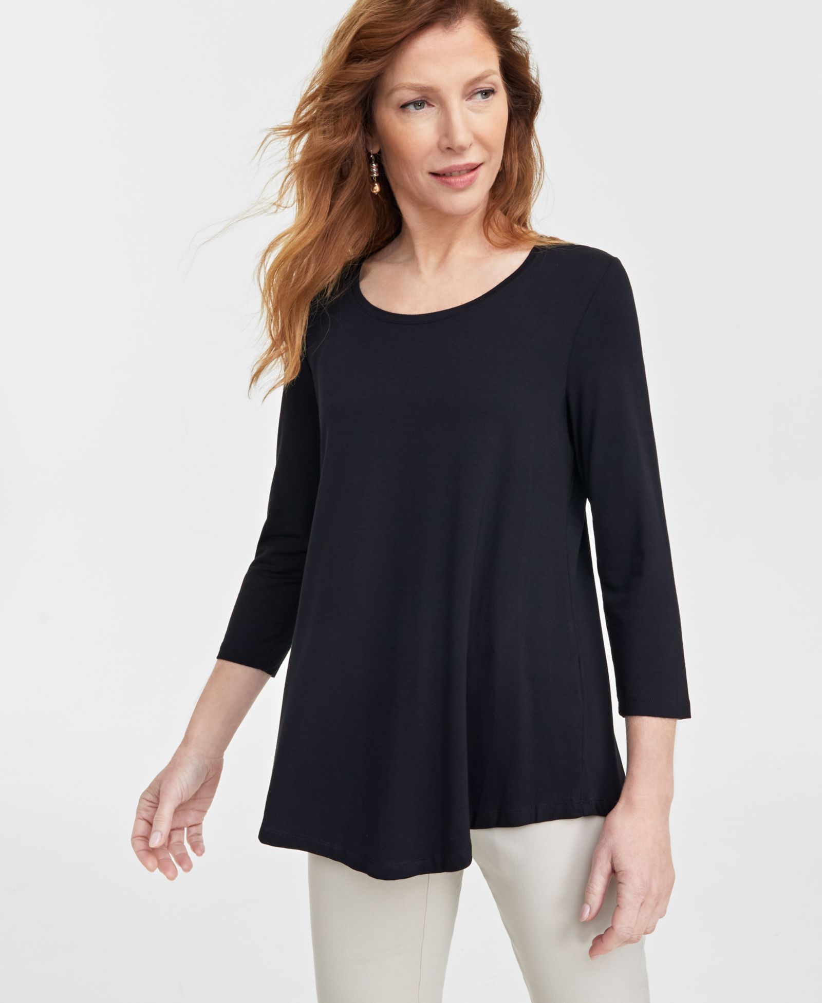 JM Collection Women's 3/4-Sleeve Scoop Neck Top, Created for Macy's