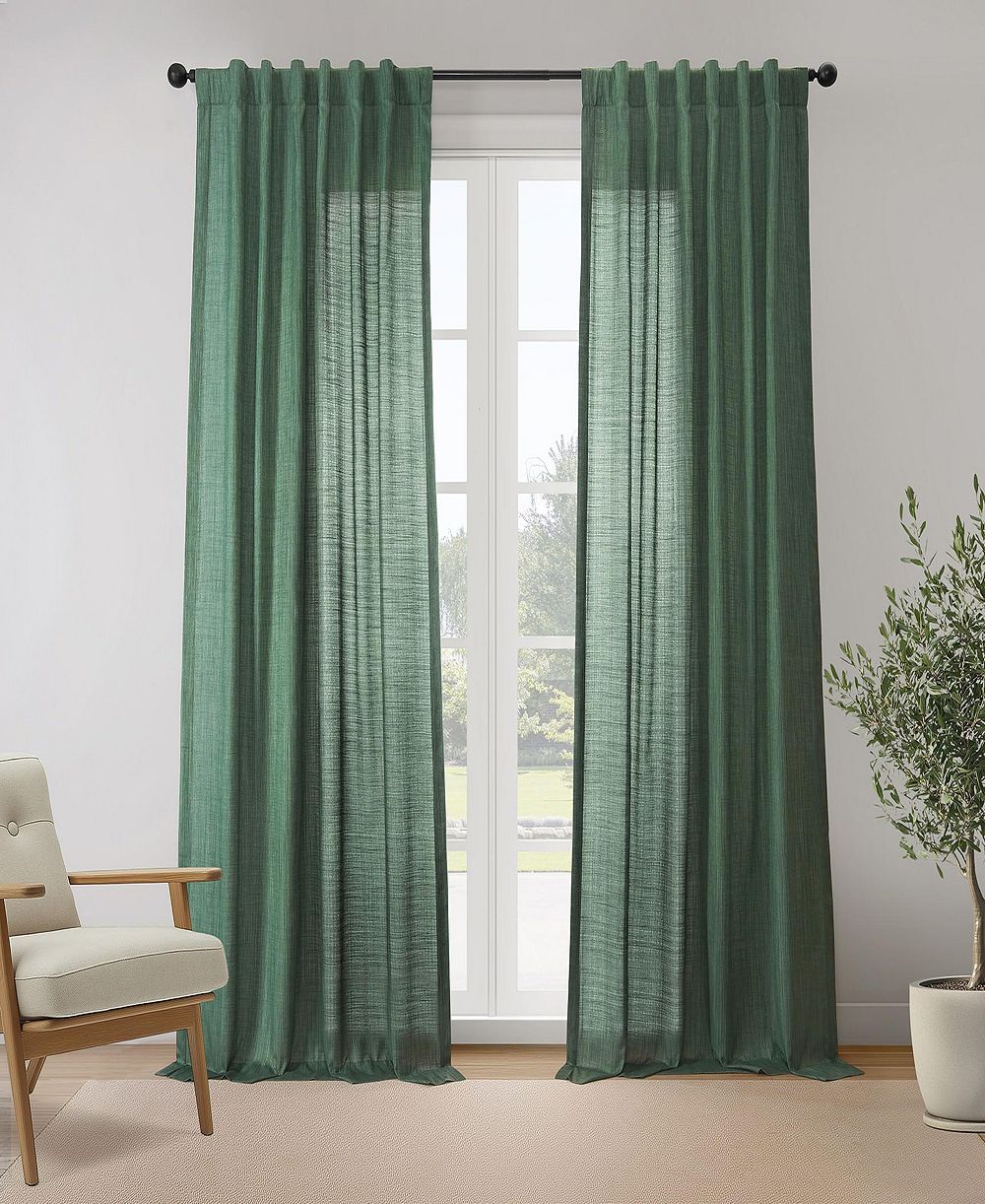 Half Price Drapes комплект из 2 штор из льна Rustic Weave