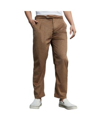 Campus Sutra Мужской Chocolate Brown Veined Tailored Trousers