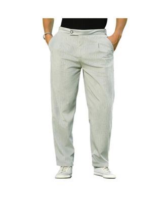 Campus Sutra Men's Cloud Grey Veined Tailored Trousers