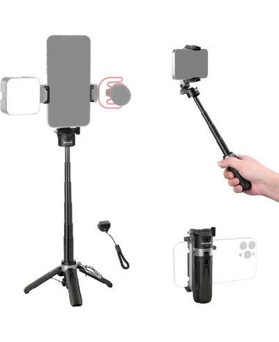 NEEWER Lightweight Bluetooth Selfie Stick Tripod with 360° Phone Holder & Cold Shoe