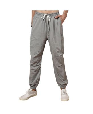 Campus Sutra Men's Coin Grey Parachute Utility Trousers