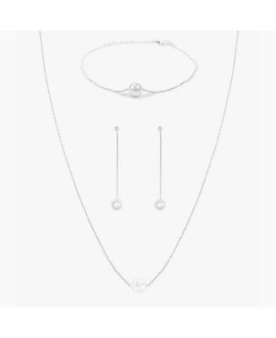 Набор украшений Bearfruit Jewelry: ожерелье Abby из позолоченного серебра, браслет и серьги-подвески
