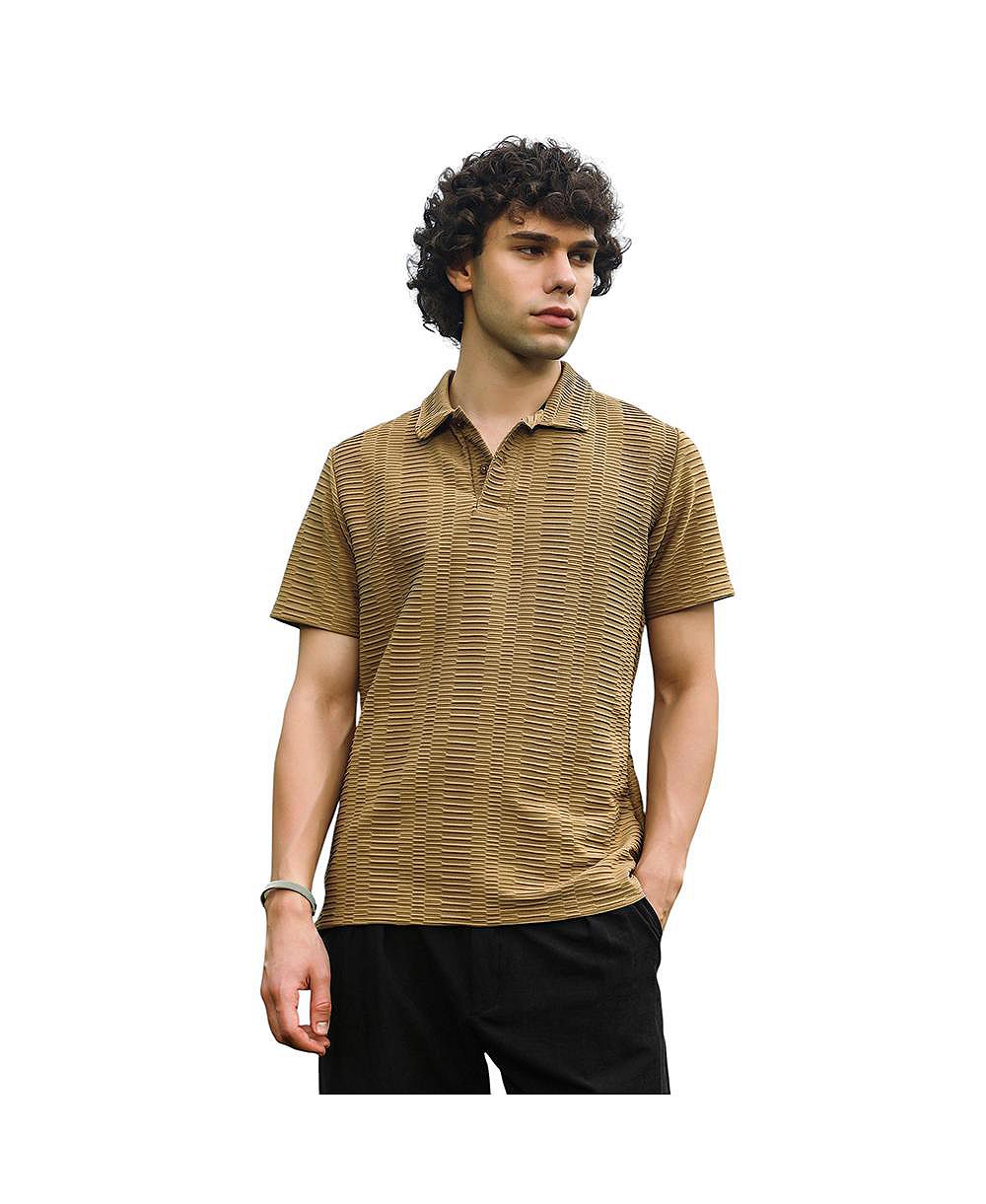 Мужская поло-футболка Campus Sutra Ash Brown Flatten-Ruched