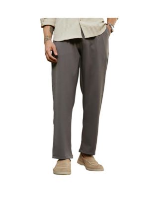 Брюки Campus Sutra Men's Charcoal Black Straight Pleated