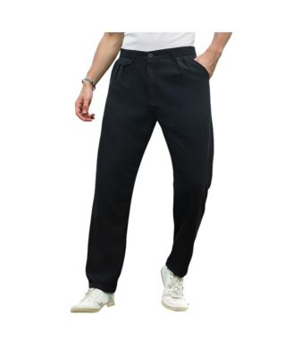 Campus Sutra Men's Onyx Black Velvique Tailored Trousers